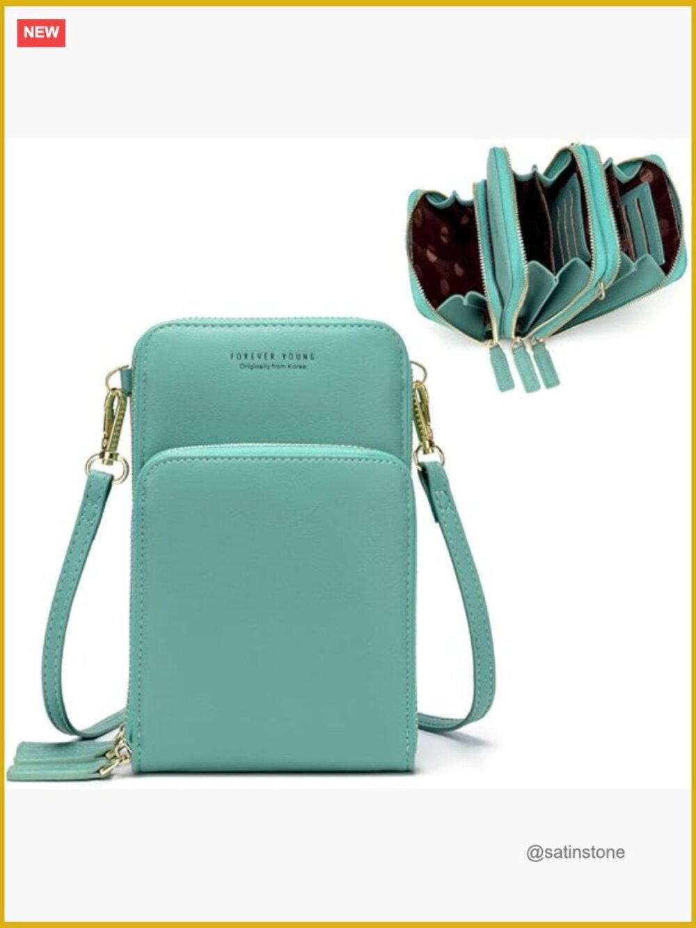 Small Crossbody Bag with Guitar Strap Faux Leather Mini Purse